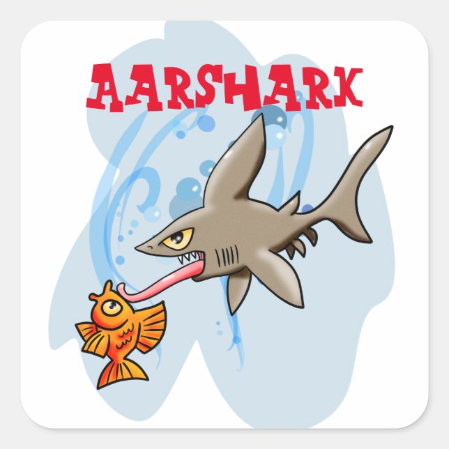 Aarshark Fyrkantigt Klistermärke (Framsida)