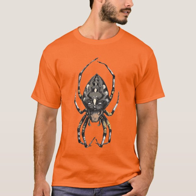 Aart Barn Spider Färgad Orange T Shirt (Framsida)