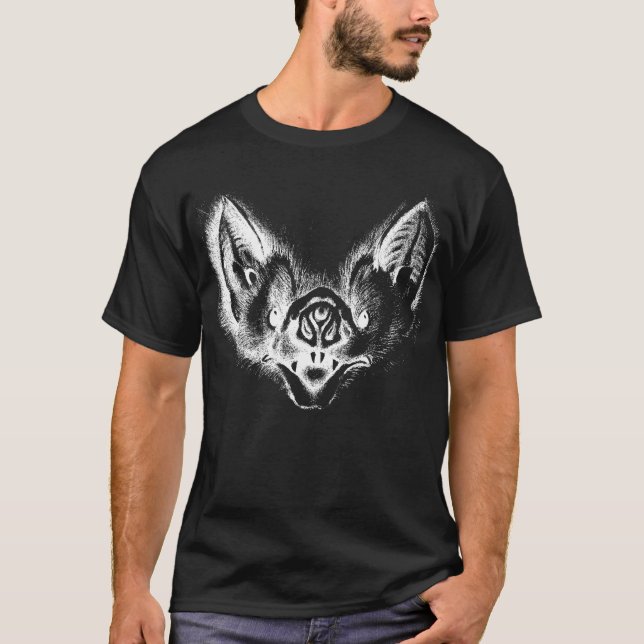 Aart Vampire Fladdermus Negativ Black T Shirt (Framsida)