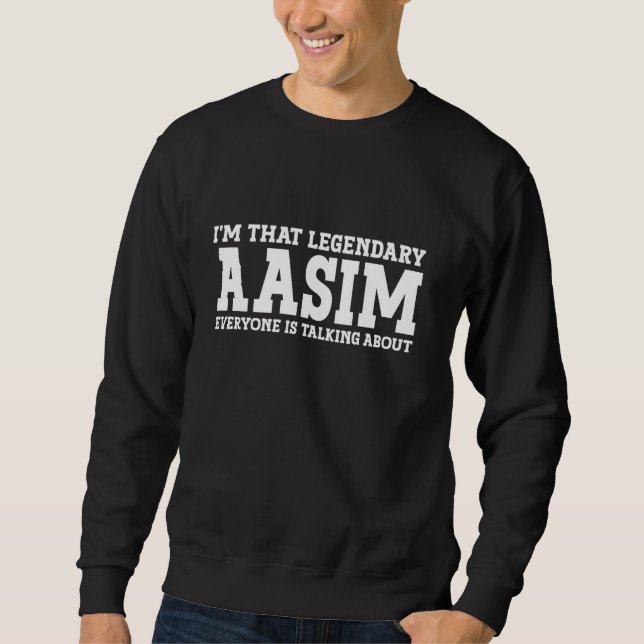 Aasim Personal Namn First Namn Funny Aasim Lång Ärmad Tröja (Framsida)