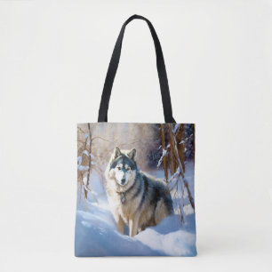 Aaskan Malamute Låt det snöa jul Tygkasse