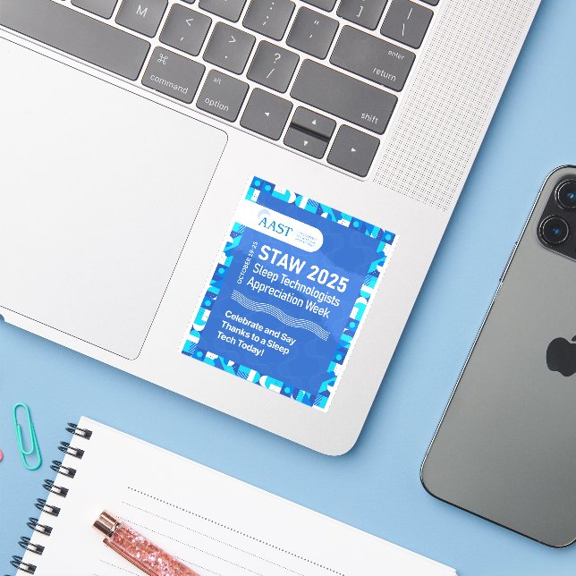 AAST 2025 STAW Sticker Klistermärken (Laptop med iPhone)