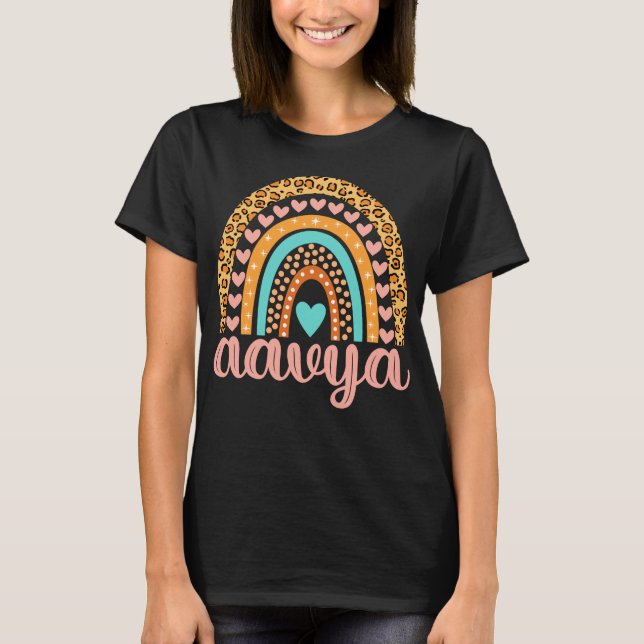 Aavya Namn Aavya Birthday T Shirt (Framsida)
