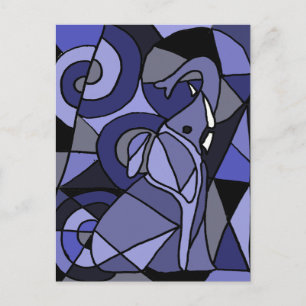 AB- Abstrakt Art Elephant Vykort