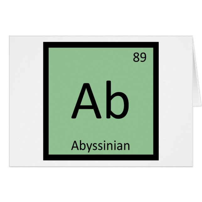 Ab - Abyssinsk kemi periodiska systemet element Hälsningskort (Framsidan Horizontal)