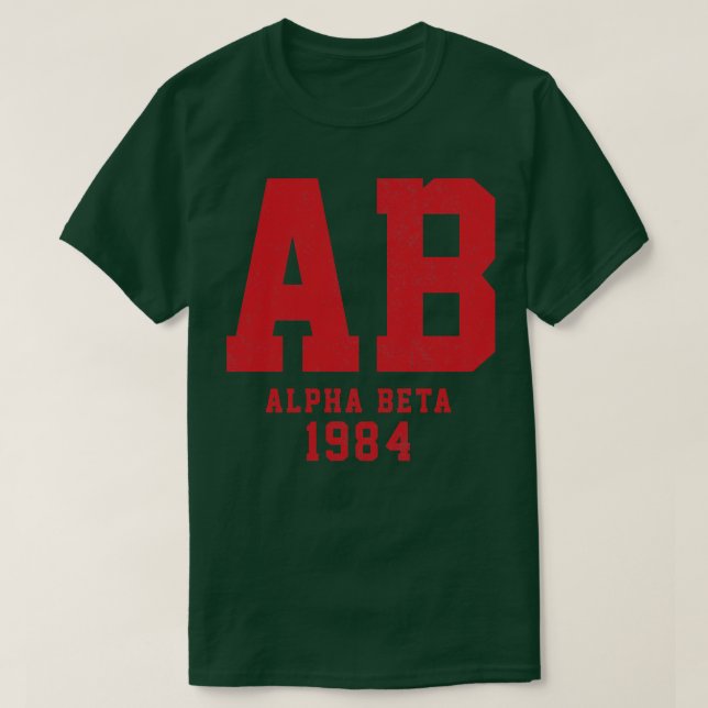 AB Alpha Beta 1984 vintagens broderskapsinkomst, t Shirt (Design framsida)