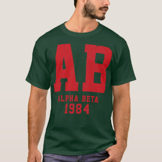 AB Alpha Beta 1984 vintagens broderskapsinkomst, t Shirt