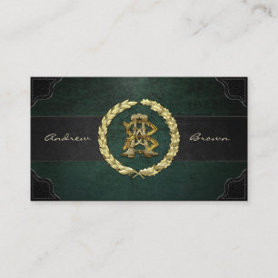 AB & BA Monogram [Guld+läder] Visitkort