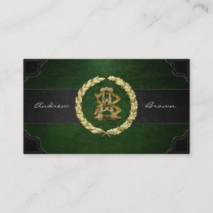 AB & BA Monogram [Guld+läder] Visitkort