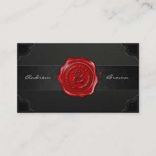AB & BA Vax Seal Monogram [Svart läder] Visitkort