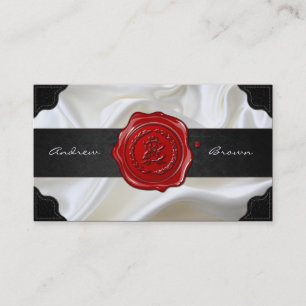 AB & BA Vax Seal Monogram [vit Silke+svart] Visitkort
