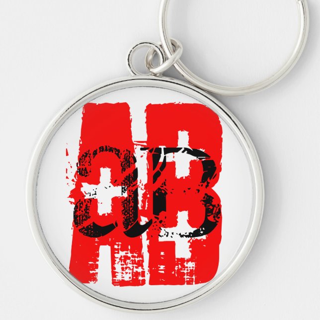 AB + Blodtyp - Nyckelkedja Rund Silverfärgad Nyckelring (Framsidan)