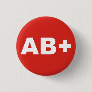 AB+ Emblem för realitet för blodtyp-/gruppRh Knapp