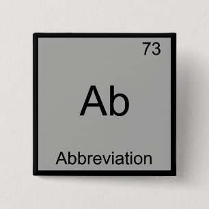 Ab - Förkortning Roligt Kemiskt Element Symbol Knapp