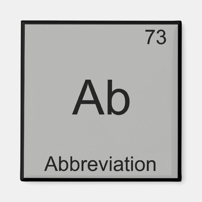 Ab - Förkortning Roligt Kemiskt Element Symbol Magnet (Framsidan)