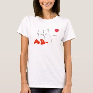 AB- Funky Blodtyp Hjärtfrekvens Top T Shirt