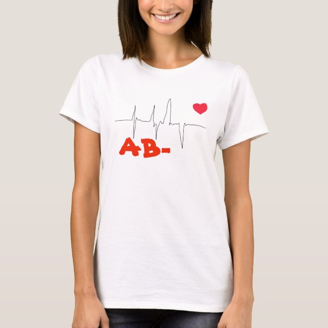 AB- Funky Blodtyp Hjärtfrekvens Top T Shirt (Framsida)
