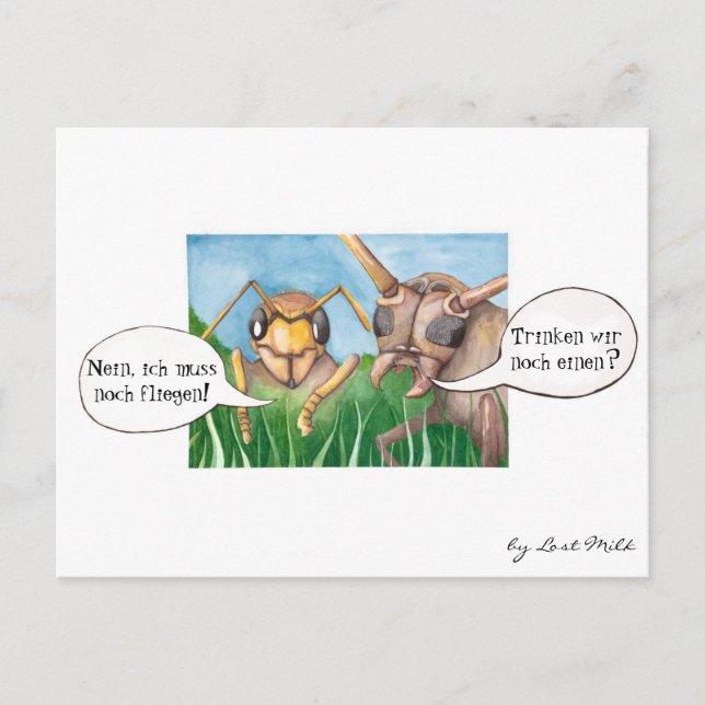 Ab in den Biergarten und ein Bier trinken, deutsch Vykort (Framsida)