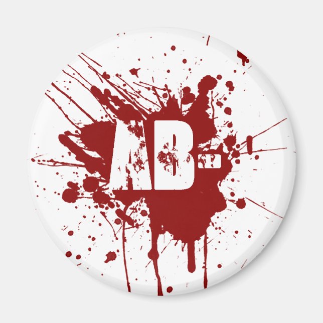 AB Negativ blodtyp Donation Vampire Zombie Magnet (Framsidan)