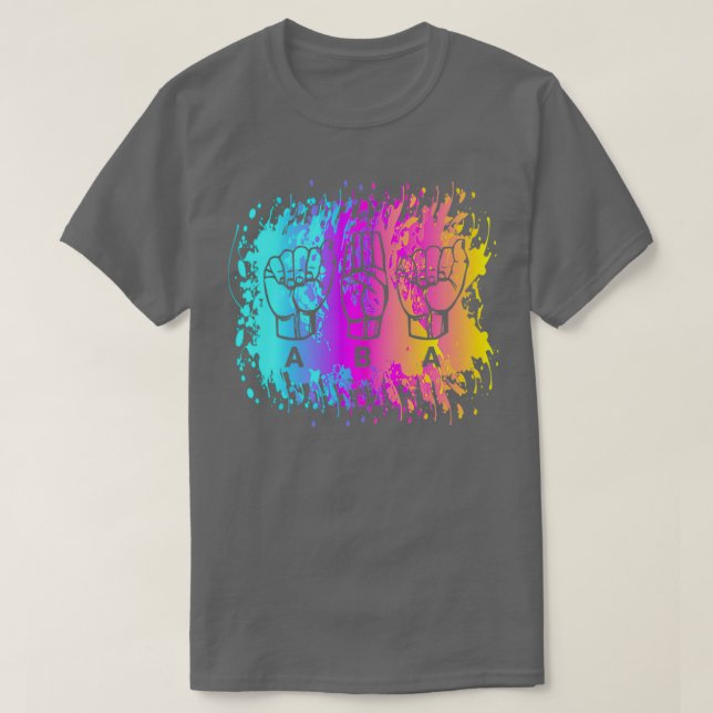 aba asl paint splatter t shirt (Design framsida)