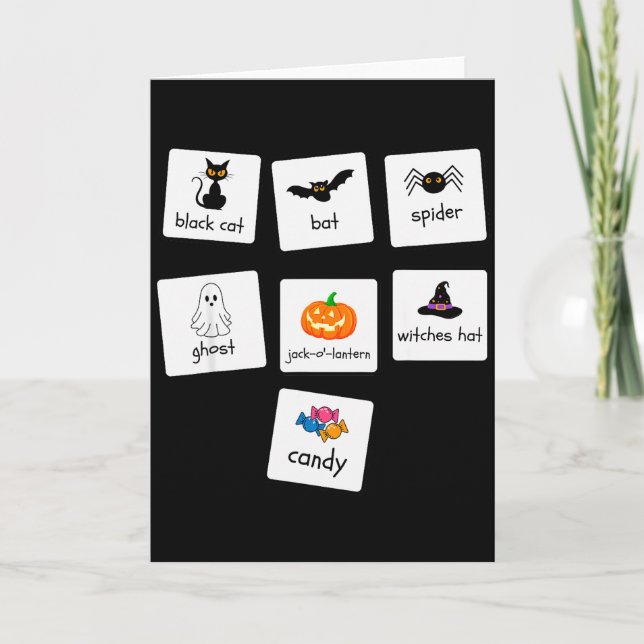 Aba Halloween Special Education Lärare Beteende Y Kort (Framsida)
