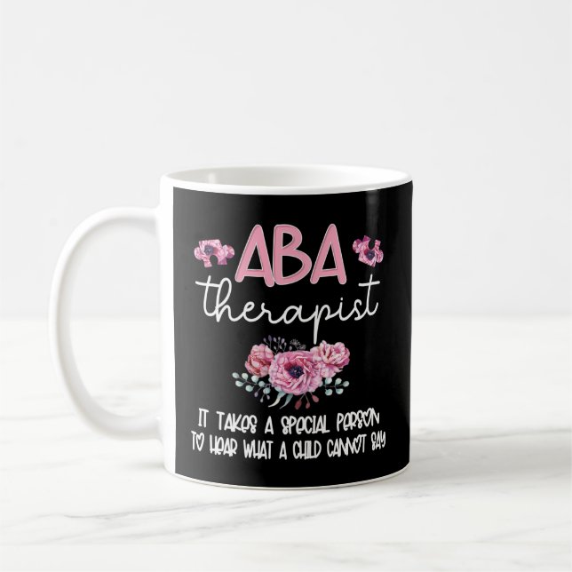 Aba terapibehandlare Flower Applied Behavior Analy Kaffemugg (Vänster)