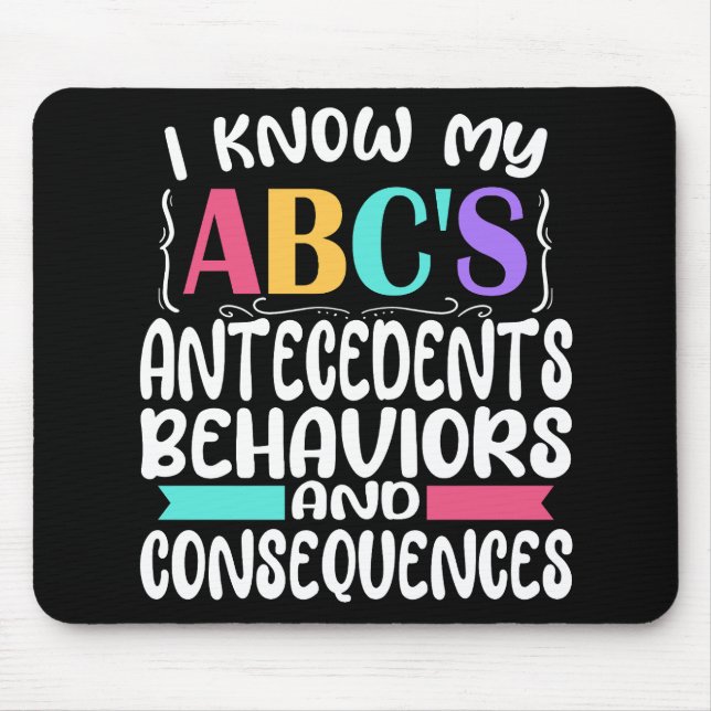 ABA Therapist Gift ABCs Behavior Analyst Autism Musmatta (Framsidan)