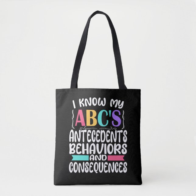 ABA Therapist Gift ABCs Behavior Analyst Autism Tygkasse (Framsida)