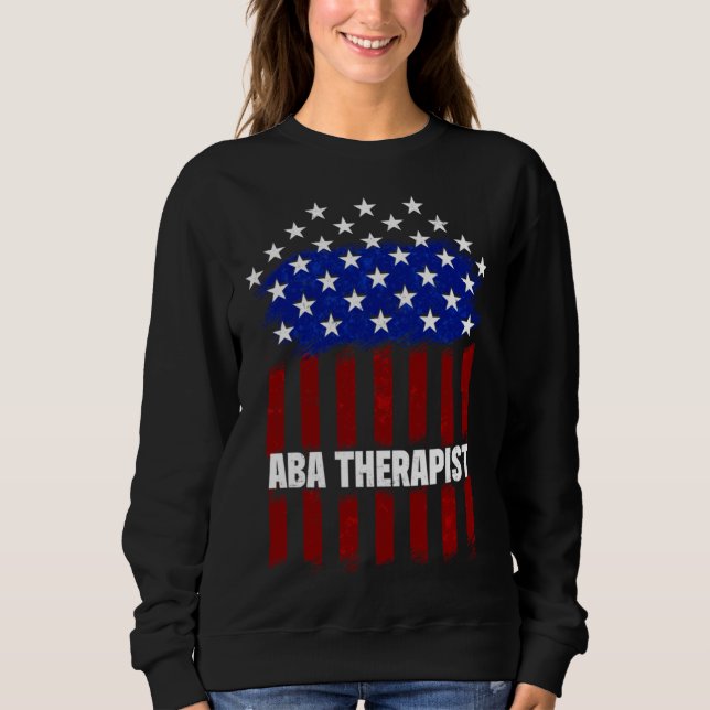 Aba Therapist US Flagga Behavior Analyst Autism Th T Shirt (Framsida)