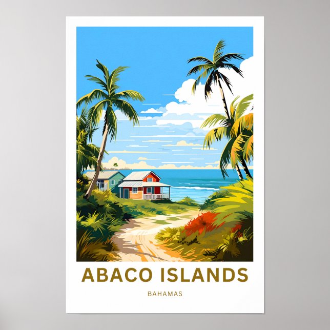 Abaco Islands Bahamas Travel Print Poster (Framsidan)