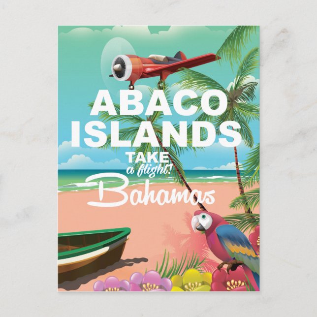 Abaco Islands semester poster Vykort (Framsida)