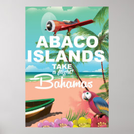 Abaco Islands strand semesteraffisch Poster