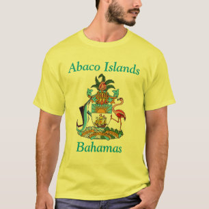 Abaco öar, Bahamas med vapenskölden Tee Shirt