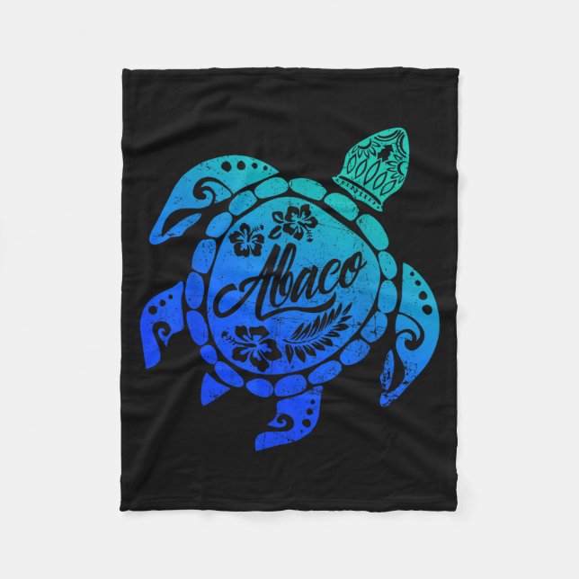Abaco Tribal Sea Turtle Bahamas Beach Vacation  Fleecefilt (Framsidan)