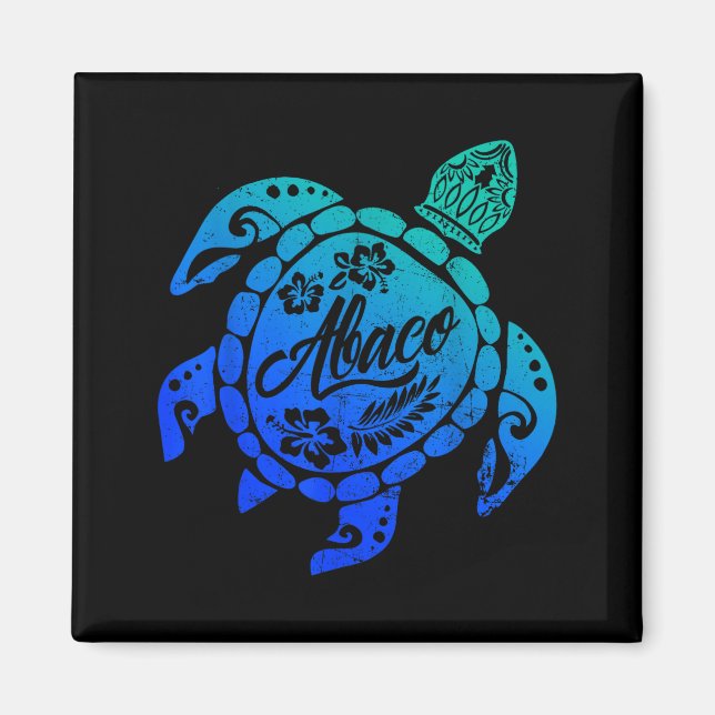 Abaco Tribal Sea Turtle Bahamas Beach Vacation  Magnet (Framsidan)