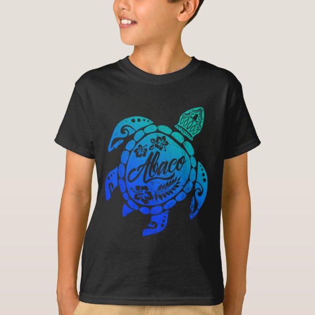 Abaco Tribal Sea Turtle Bahamas Beach Vacation  T Shirt (Framsida)
