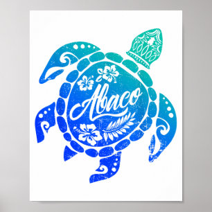 Abaco Tribal Sea Turtle Bahamas Strand Semester Poster