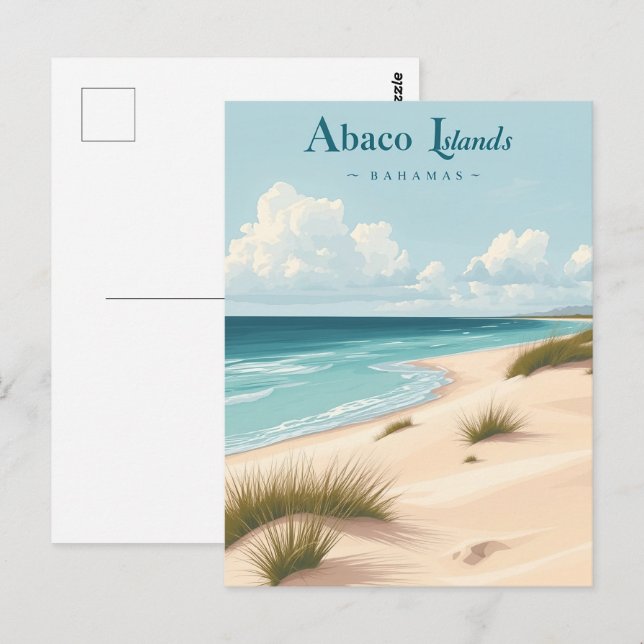 Abacoöarna, Bahamas – Kustdyner Vintage Vykort (Fram/baksida)