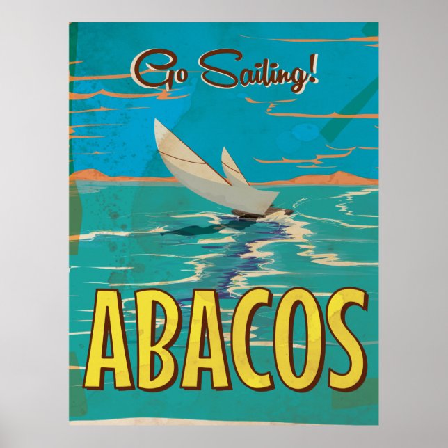 Abacosöarna vintage-resa affisch (Framsidan)