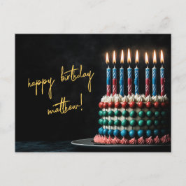 Abacus Birthday Cake med ljus Vykort