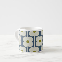 Abacus Flower Led Eyelet White och Blue Espressomugg