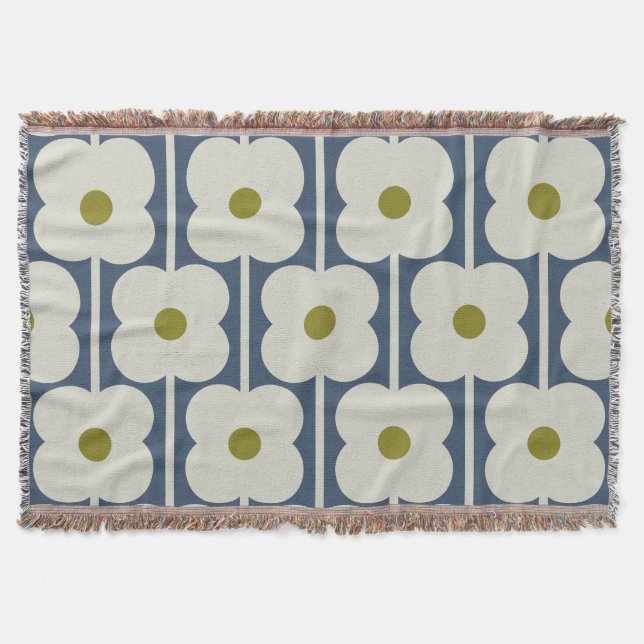 Abacus Flower Led Eyelet White och Blue Filt (Framsidan)