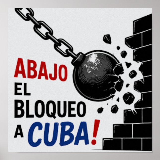 Abajo El Bloqueo A Cuba Poster (Framsidan)