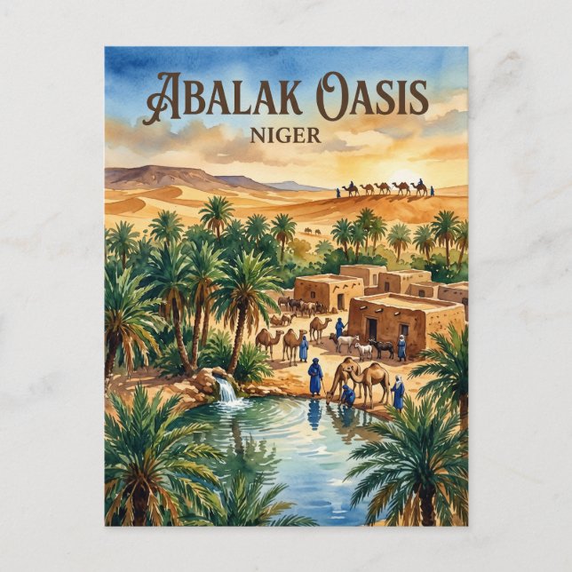 Abalak-oasen Niger Vykort (Framsida)