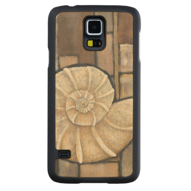 Abalon-Snäcka Carved Lönn Galaxy S5 Skal (Baksidan)