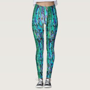 Abalone blue grönt leggings yoga byxor