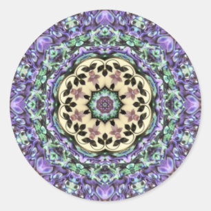 ABALONE ~ Irridescent Paua Snäcka Kaleidoscope Runt Klistermärke