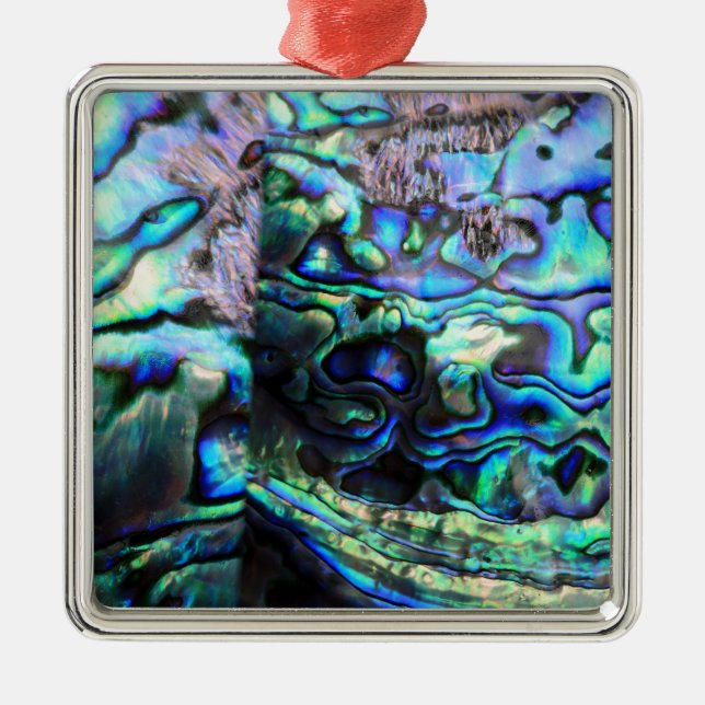 Abalone paua-snäcka, närmare uppgifter julgransprydnad metall (Framsidan)