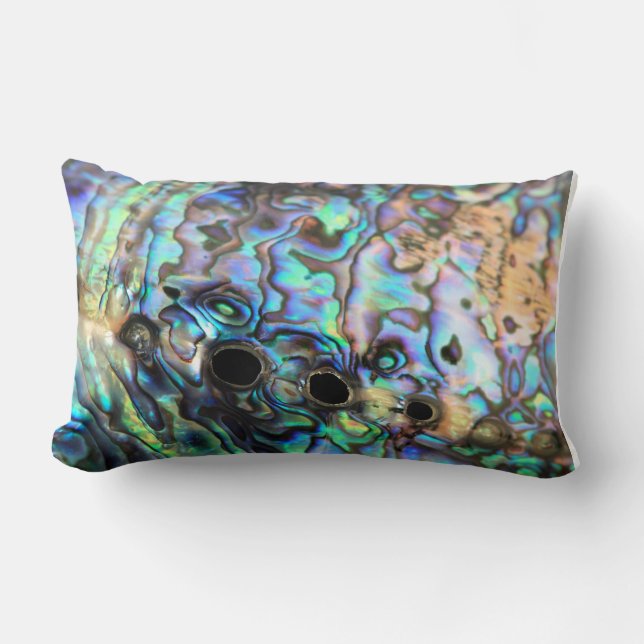 Abalone paua snäcka pelare lumbarkudde (Framsida)