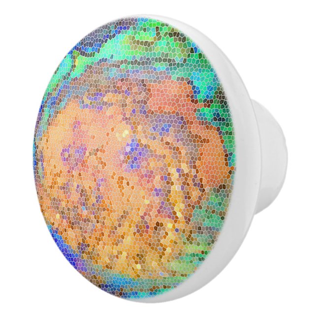 Abalone Skal Mosaik Färgglad Abstrakt Knopp (Höger)